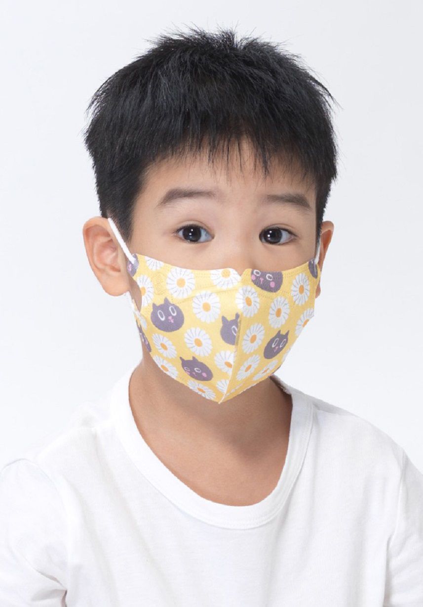 易廷 - 小童/兒童醫療級3D立體口罩/雙鋼印/台灣製-Kuroro害羞芥末小白花 (建議4-8歲適用)-10入/袋(未滅菌)