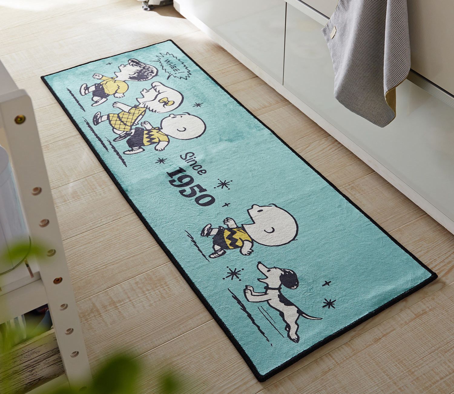 日本千趣會 - mini labo 去泥污腳踏墊-法蘭西花朵-藍綠