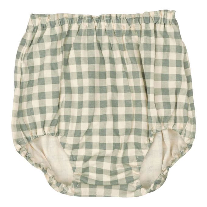 akachan honpo - 寬版褲-短褲型 格紋-象牙白色 (80~95cm)