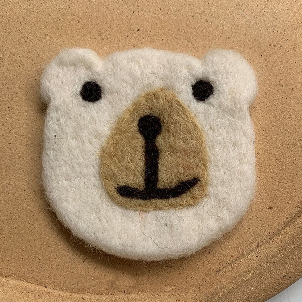 可愛動物造型羊毛氈杯墊-小白熊