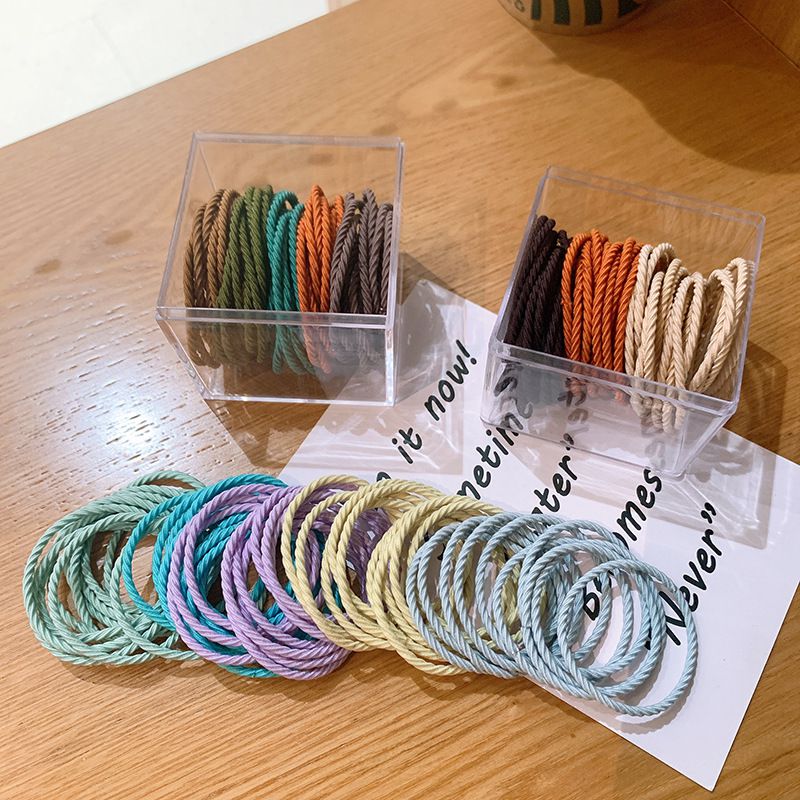 高彈力兒童髮圈50入-莫蘭迪色