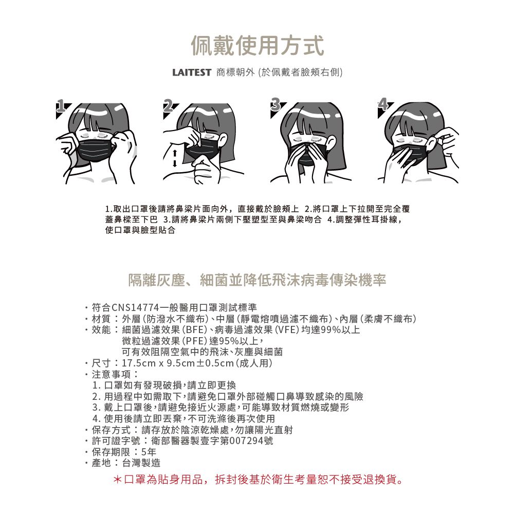 醫療防護口罩/成人 漾光麥 30入盒裝(都會時尚系列)-平面口罩