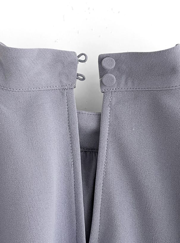 日本 GRL - 燭光晚餐斗篷領雪紡洋裝-寶貝藍