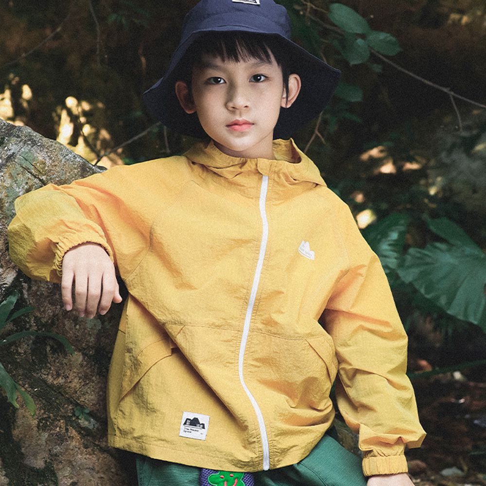 防風防水連帽衝鋒外套-黃色