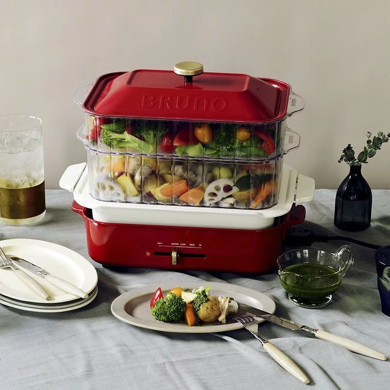 日本 BRUNO - 多功能電烤盤專用配件 雙層料理蒸隔