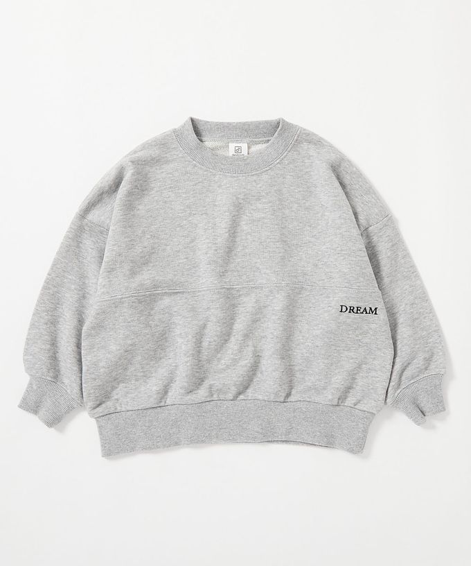 日本 devirock - 英文LOGO寬鬆感落肩長袖大學T-燕麥