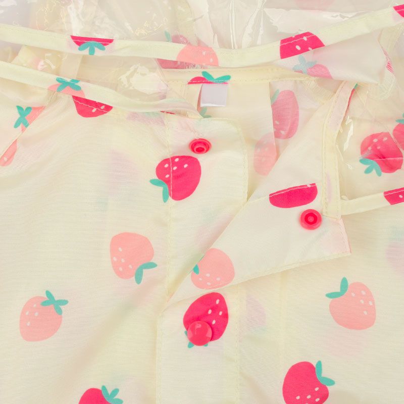 akachan honpo - 強力防潑水雨衣-草莓-象牙白色