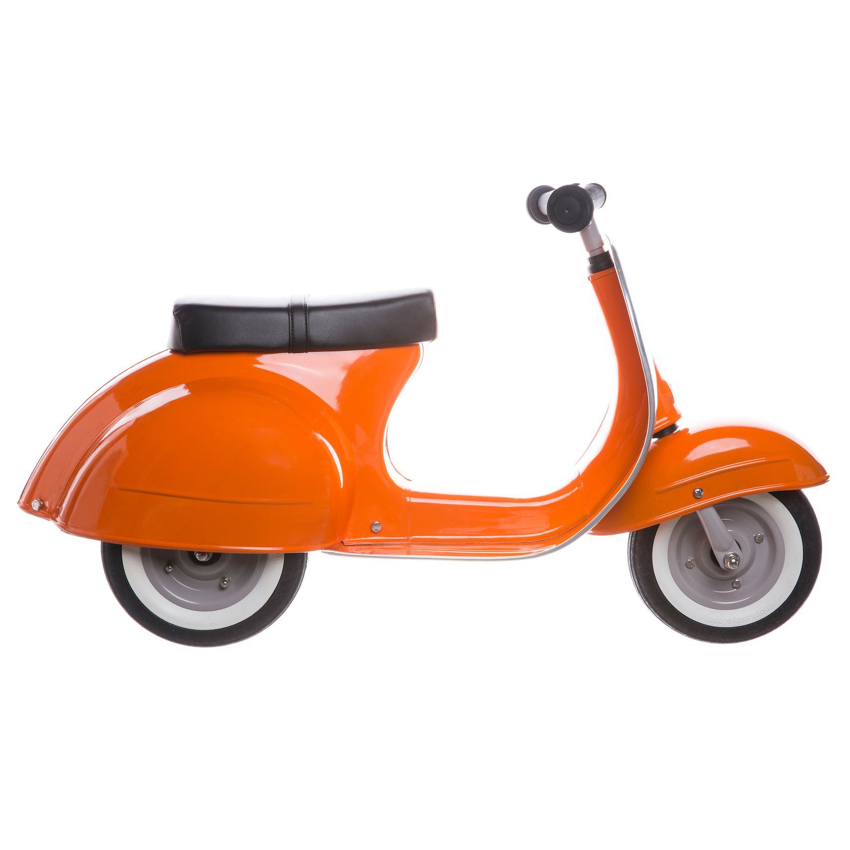 義大利Vespa - 【超值兩台組】迷你Vespa電動玩具車靠背款-白+Ambosstoys PRIMO經典偉士牌復古造型滑步車-香橙橘