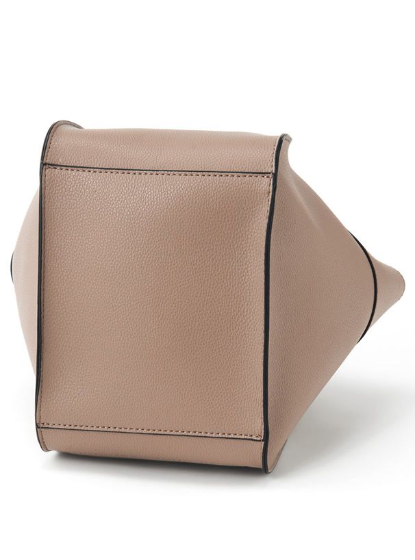 日本 GRL - 2way仿皮大開口托特包/側背包-棕