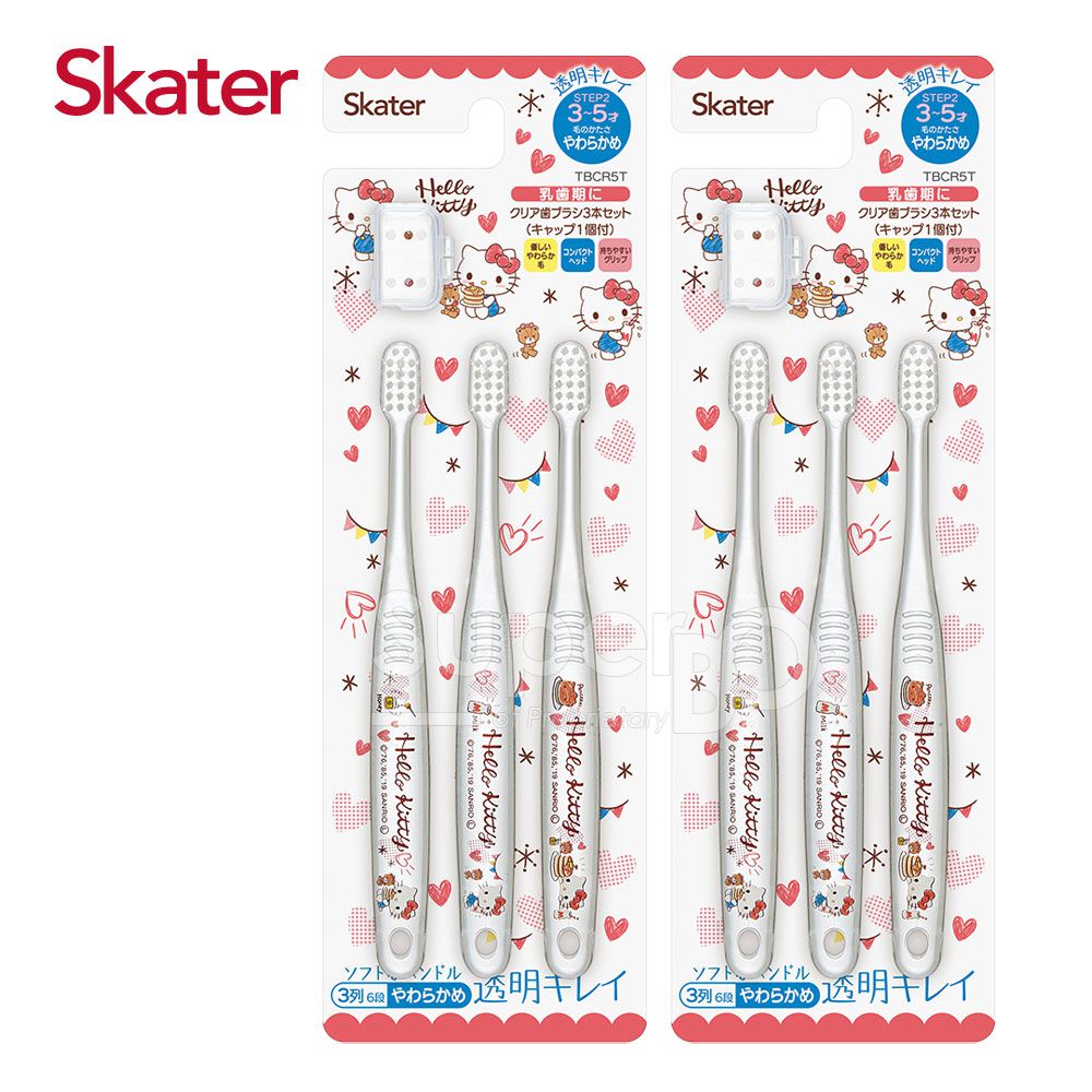 日本 SKATER - 兒童牙刷(3-5歲)組合 共6支-KITTY