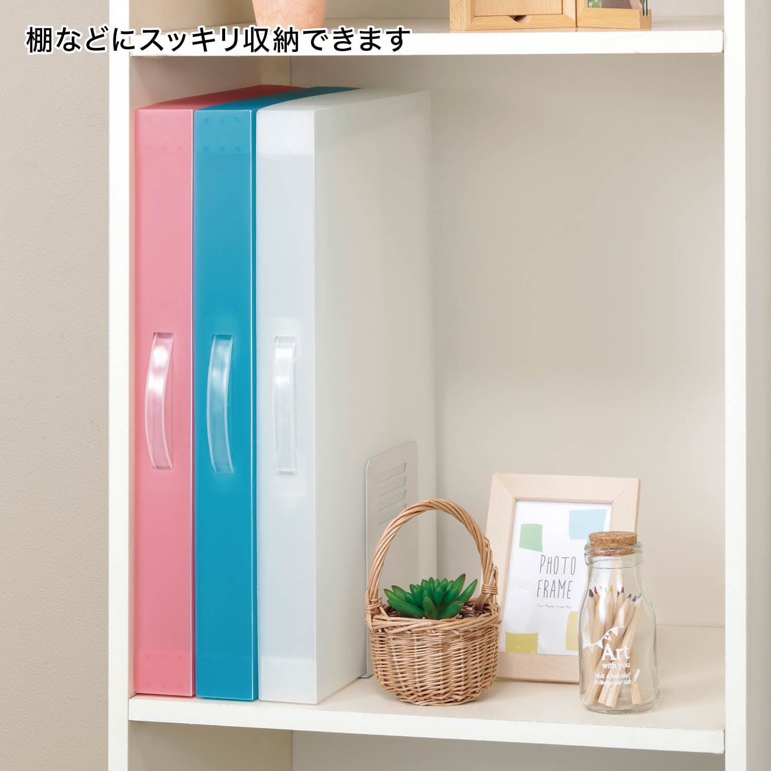 日本千趣會 - 美勞作品收納盒(附提把)-灰白 (42x29.5x4.5cm)