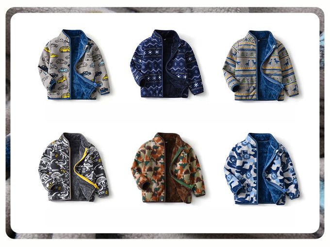 Fleece搖粒絨兒童外套(溫暖加絨)-迷彩恐龍