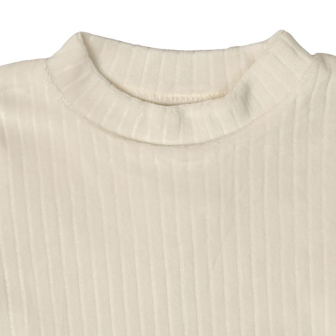 akachan honpo - 長袖軟綿彈性休閒上衣-象牙白色