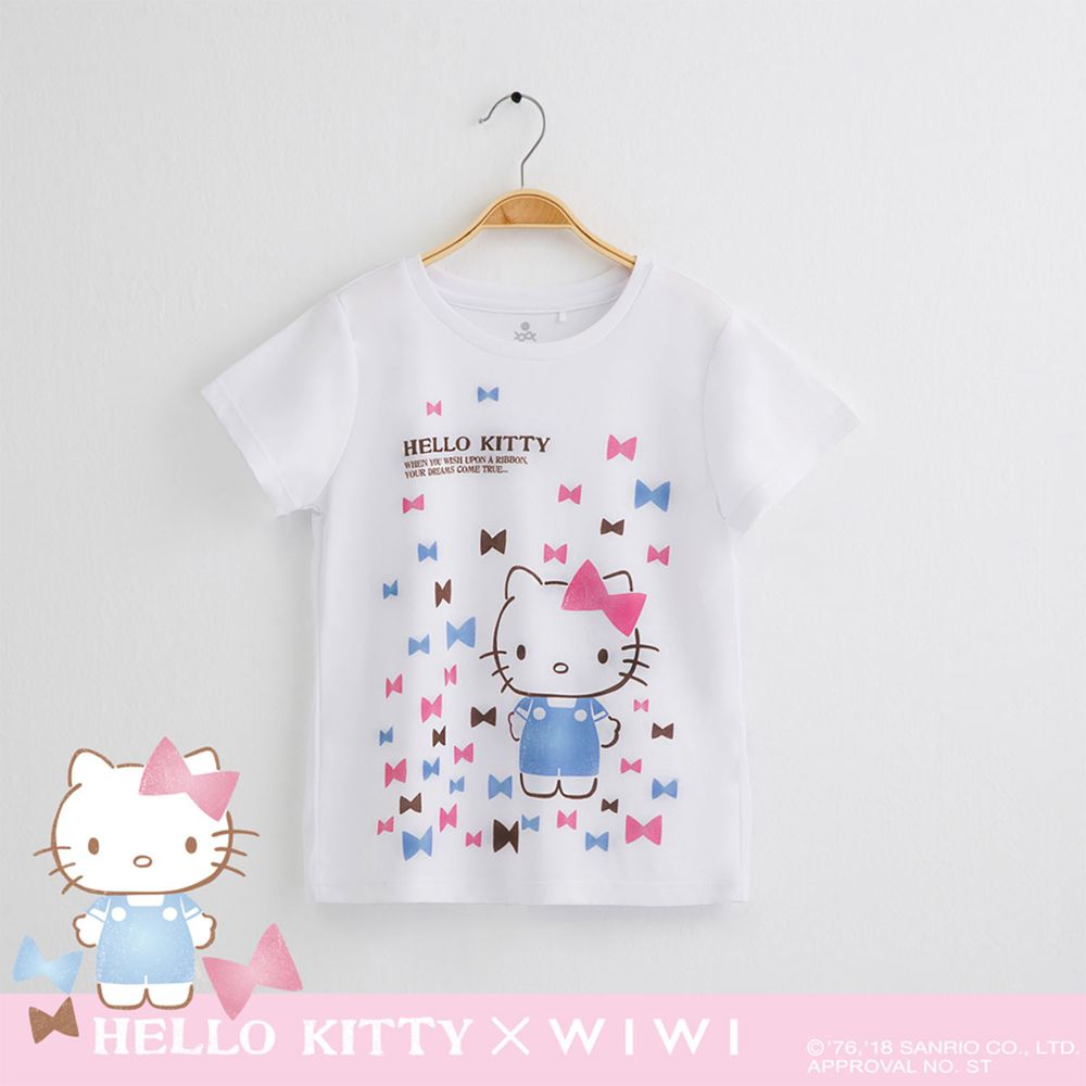 WIWI - 短版-糖果Hello Kitty防曬排汗涼感衣-童-純淨白 (150)