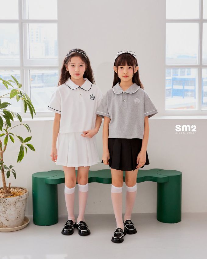 韓國 sm2 - 大女孩風格百褶短裙-黑