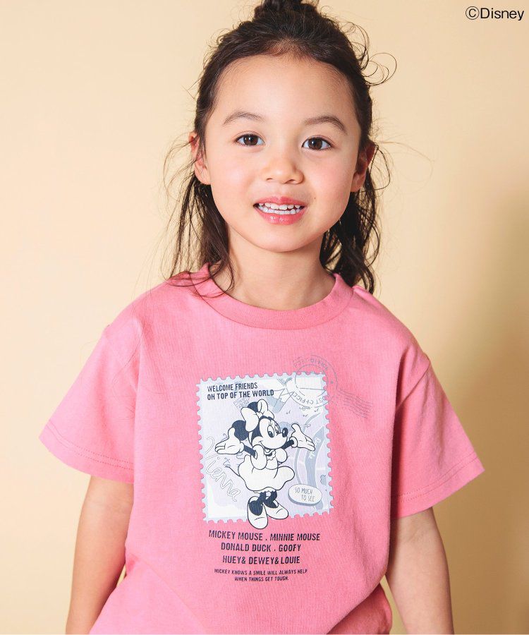 日本 BREEZE - 迪士尼聯名 印花短袖上衣-旅行郵票-紫色高飛狗