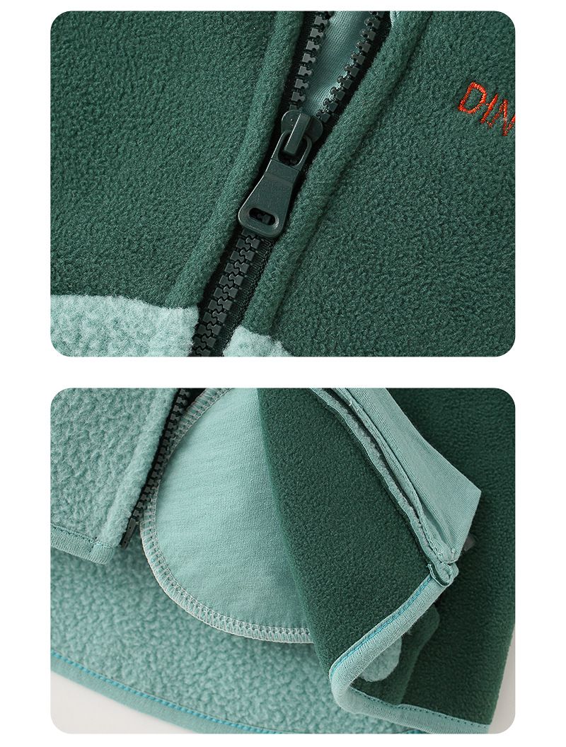 搖粒絨連帽外套-小企鵝-灰色