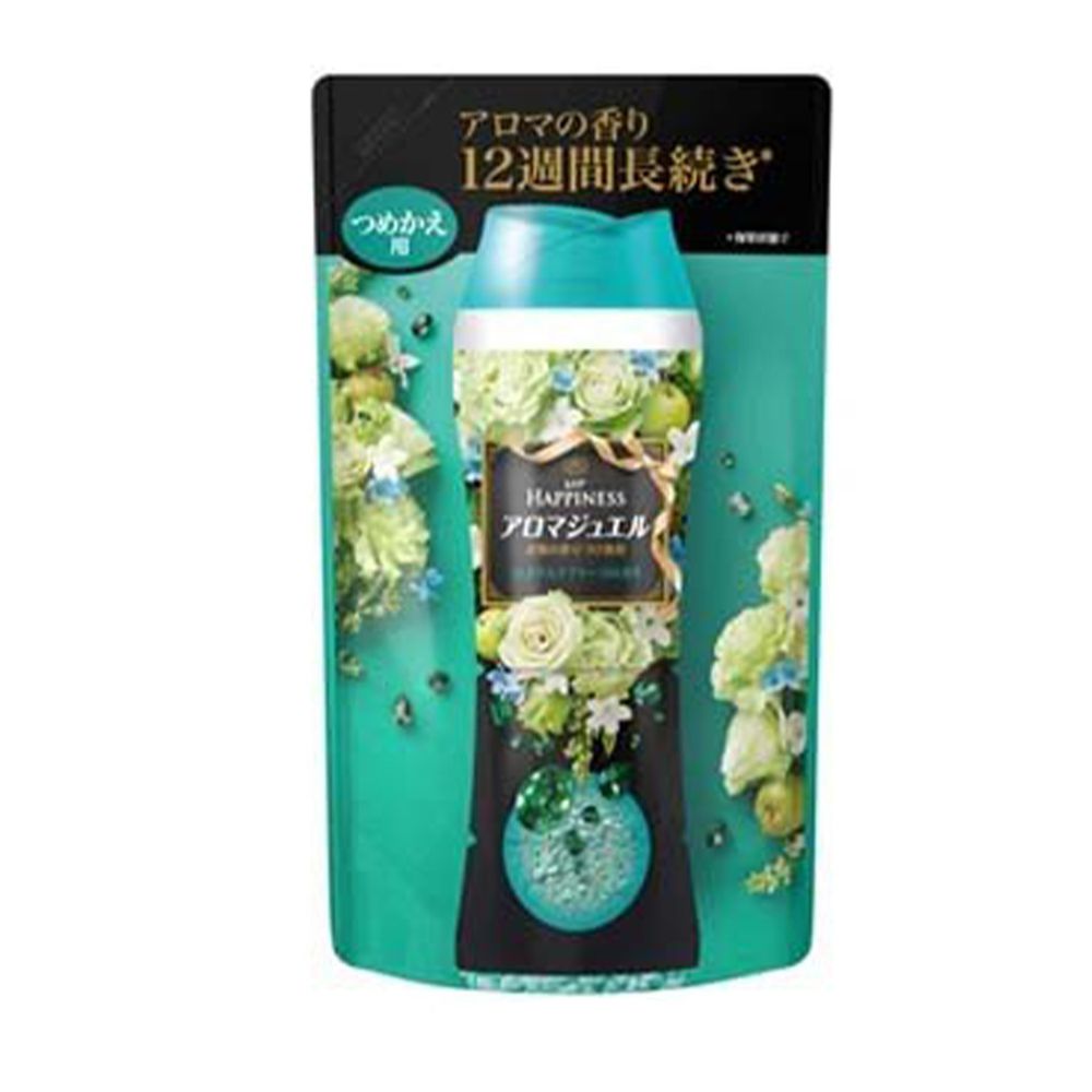 日本 P&G - 洗衣芳香顆粒補充包(香香豆)-翡翠微風香(綠)-455ml