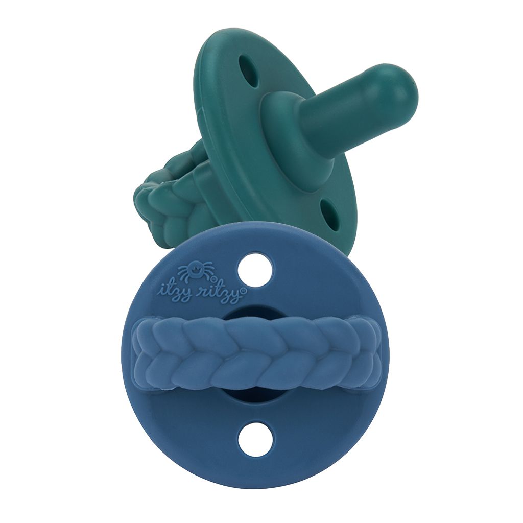美國Itzy Ritzy - 造型矽膠安撫奶嘴(兩入組)-森舞湛藍