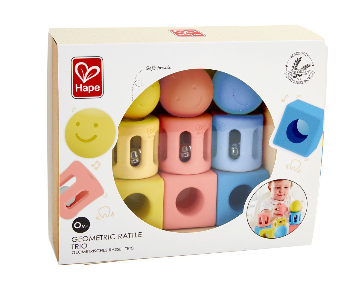 德國 Hape - 日本米製幾何搖鈴積木球9件組