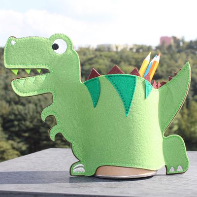 正韓Hello HiZoo - 純手工製恐龍造型質感收納筆筒 (收納筒/萬用筆筒/多功能筆筒)-暴龍
