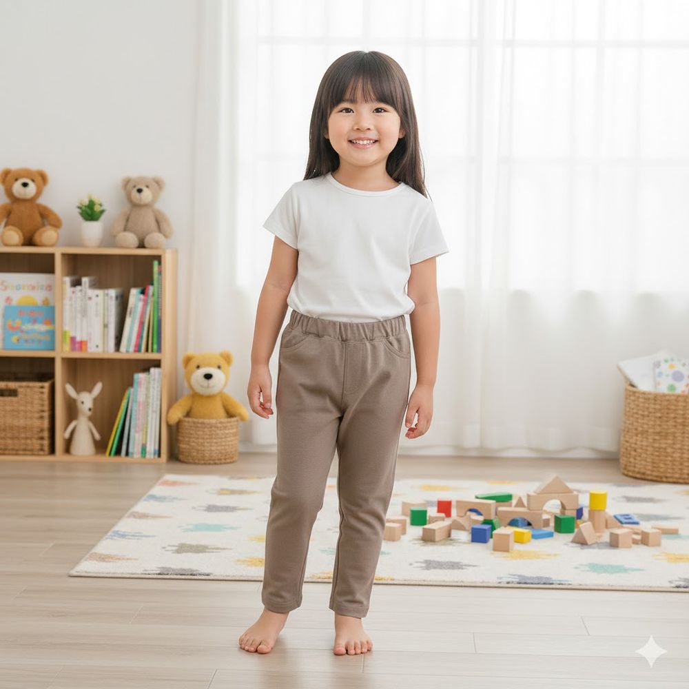 7分經典褲-耐摩擦-咖啡色