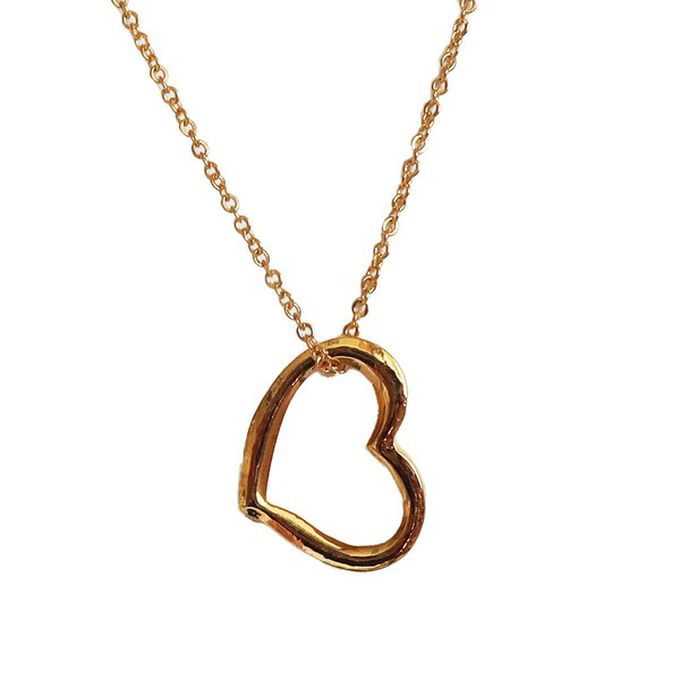 日本 Melody Accessory - 日本製 簡約典雅愛心造型項鏈-金