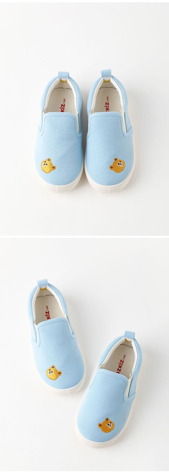 韓國 OZKIZ - 可愛小動物印休閒鞋/室內鞋-小熊-天空藍