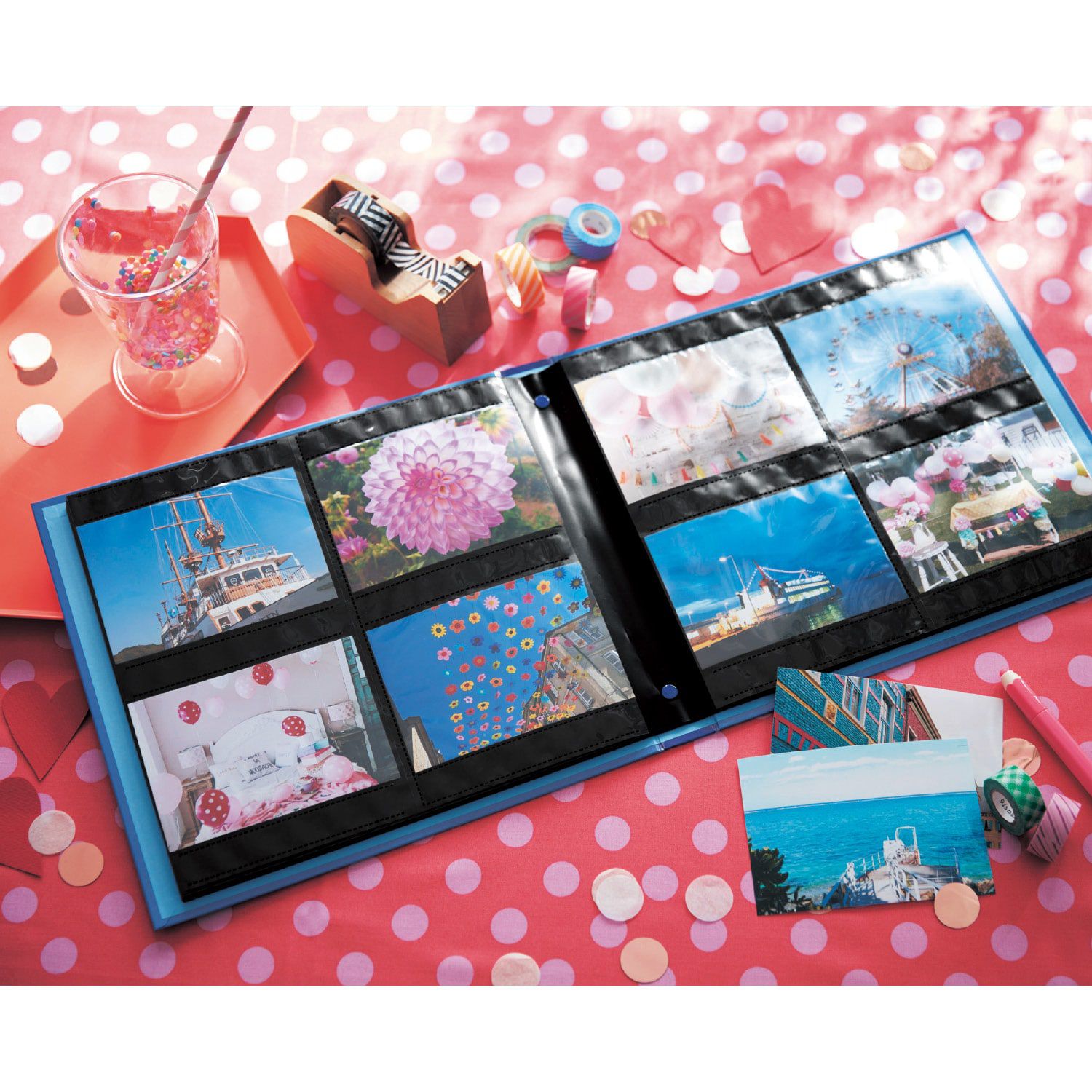 日本千趣會 - 日本製 迪士尼100週年紀念精裝相本(250枚)-角色大集合-粉 (3x5相片)