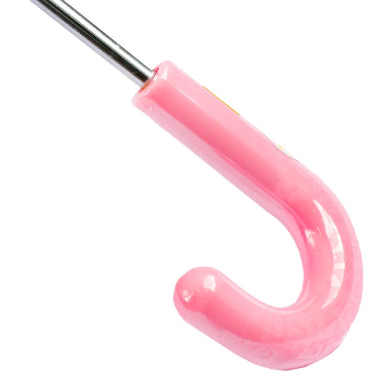 akachan honpo - 雨傘 圓弧狀傘珠-素面×格紋-粉紅色