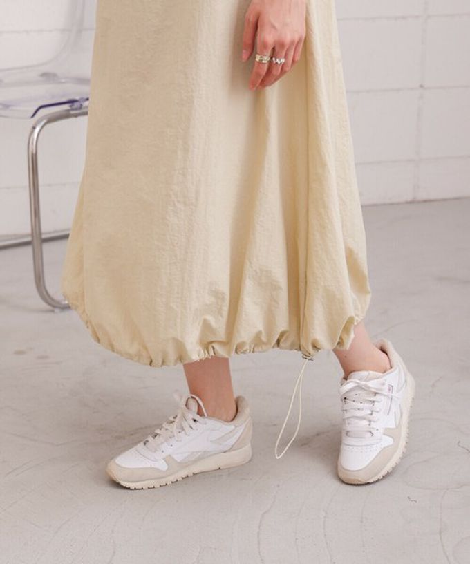 日本 Bab - 下擺澎澎氣球尼龍吊帶洋裝-藍綠