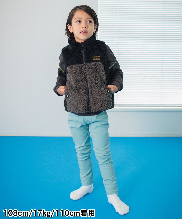 日本 BREEZE - [推薦]定番彈力鬆緊合身長褲-藍綠格紋