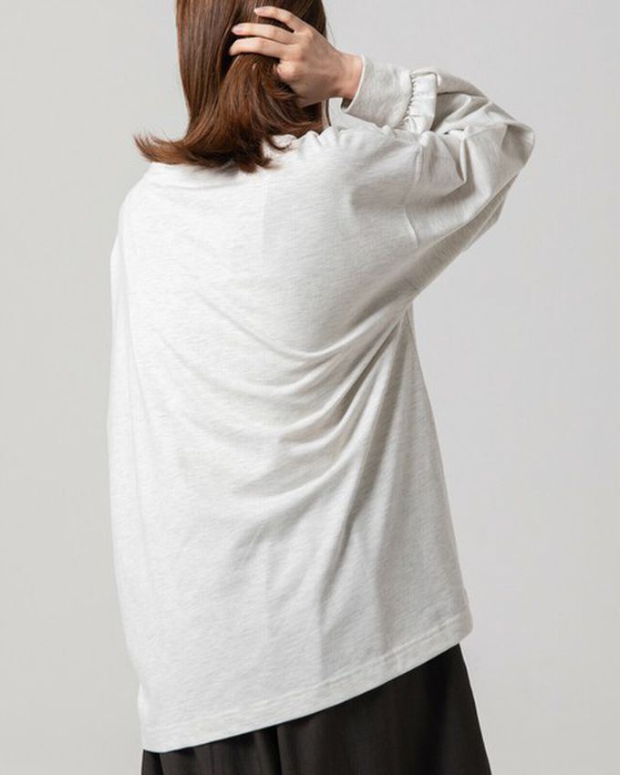 日本 gleam - 甜蜜刺繡印花休閒寬版長袖T恤-白