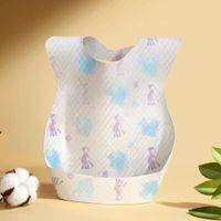 拋棄式兒童吃飯圍兜(10入組)-快樂驢子-白色-34.5x24.5cm