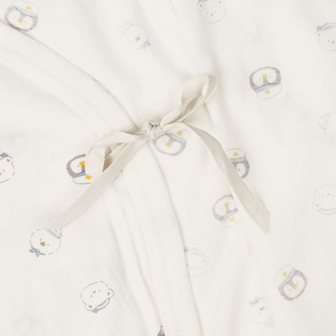 akachan honpo - 新生兒內衣4件組-米白色 (肚衣:50cm蝴蝶裝:50~60cm)