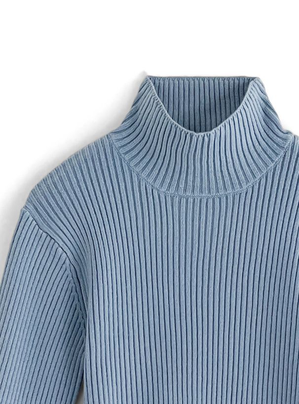 日本 GRL - 高領露指酷甜短針織上衣-黑