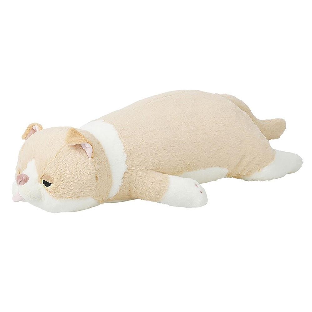 日本 LIV HEART - Q萌動物造型抱枕/靠墊-扁臉貓-奶油 (50x20x13cm)