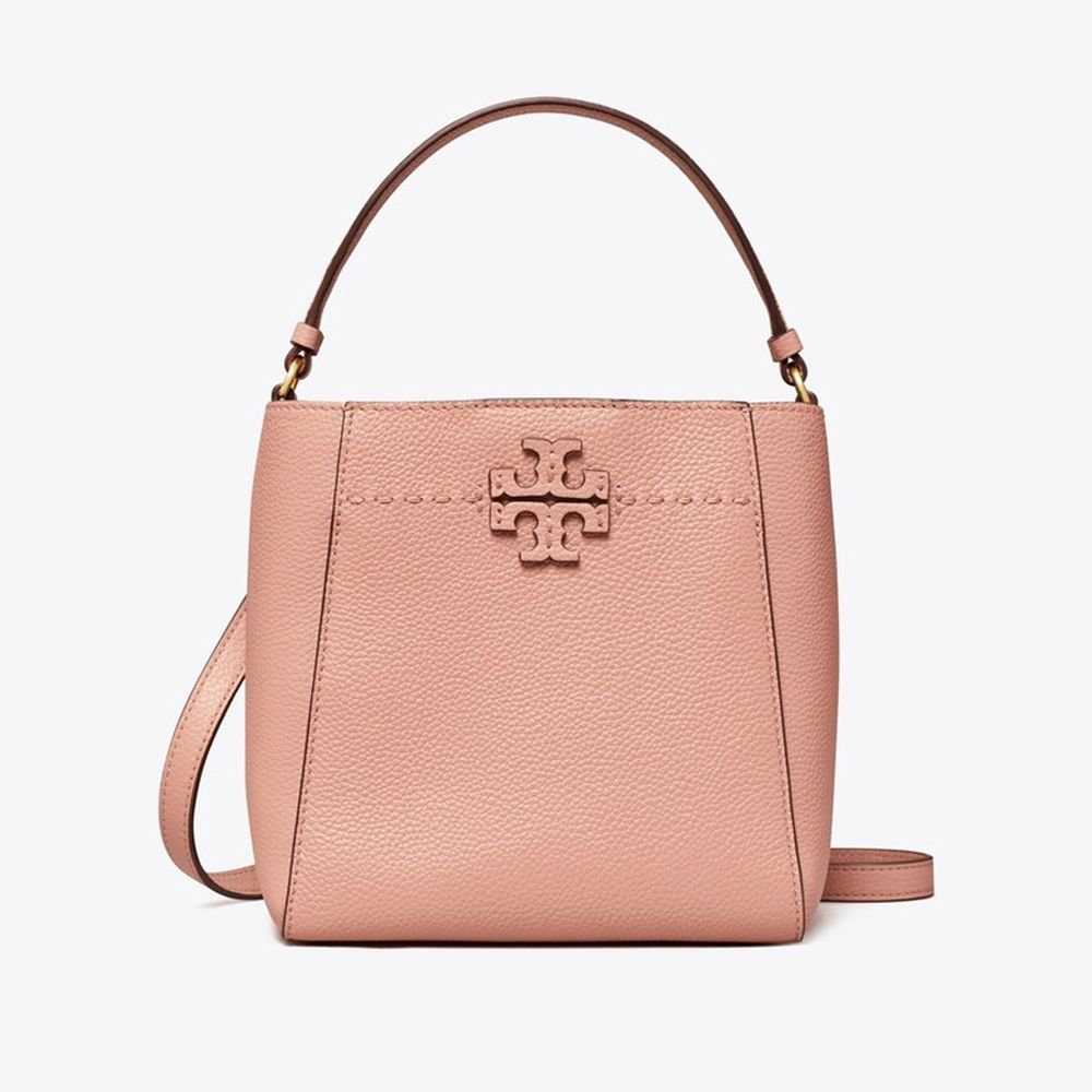 素色牛皮手提包/斜背包 (粉)