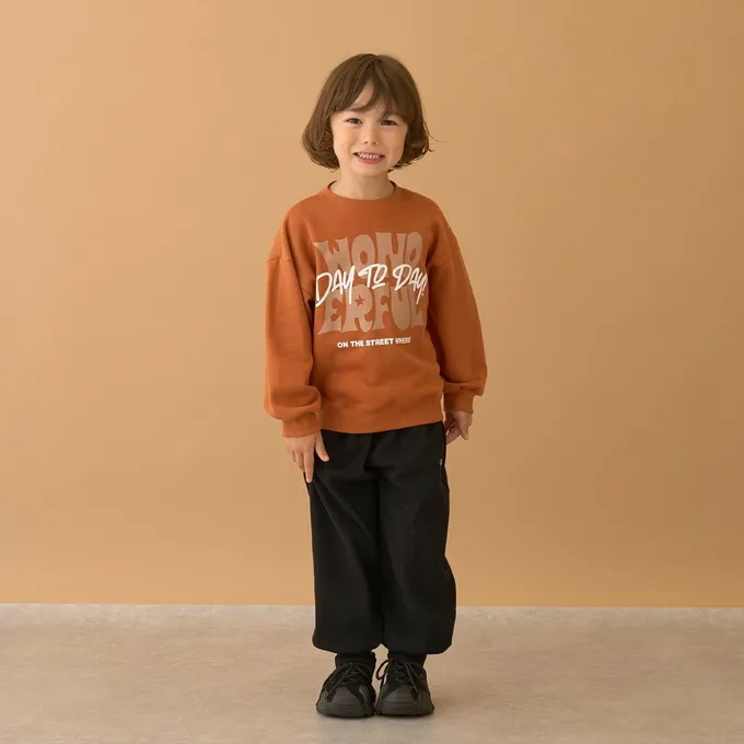 日本 b-ROOM - 100%棉 美式印花縮口大學長袖上衣-紫