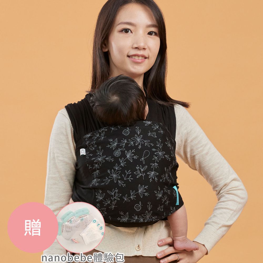 inParents - Snug 懷旅揹⼱ - 穿衣式嬰兒安撫揹巾(贈nanobebe體驗包)-加大版(適用L–XXL)-自信黑