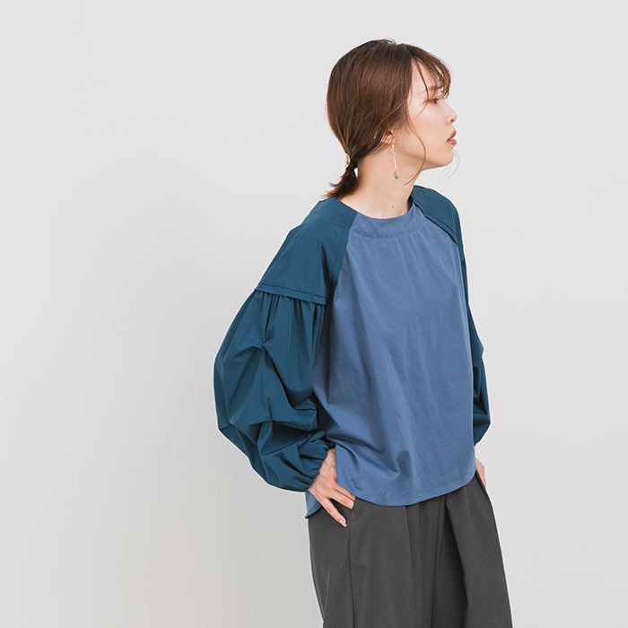 日本 ihuu - 小巧思層次設計薄長袖上衣-杏白