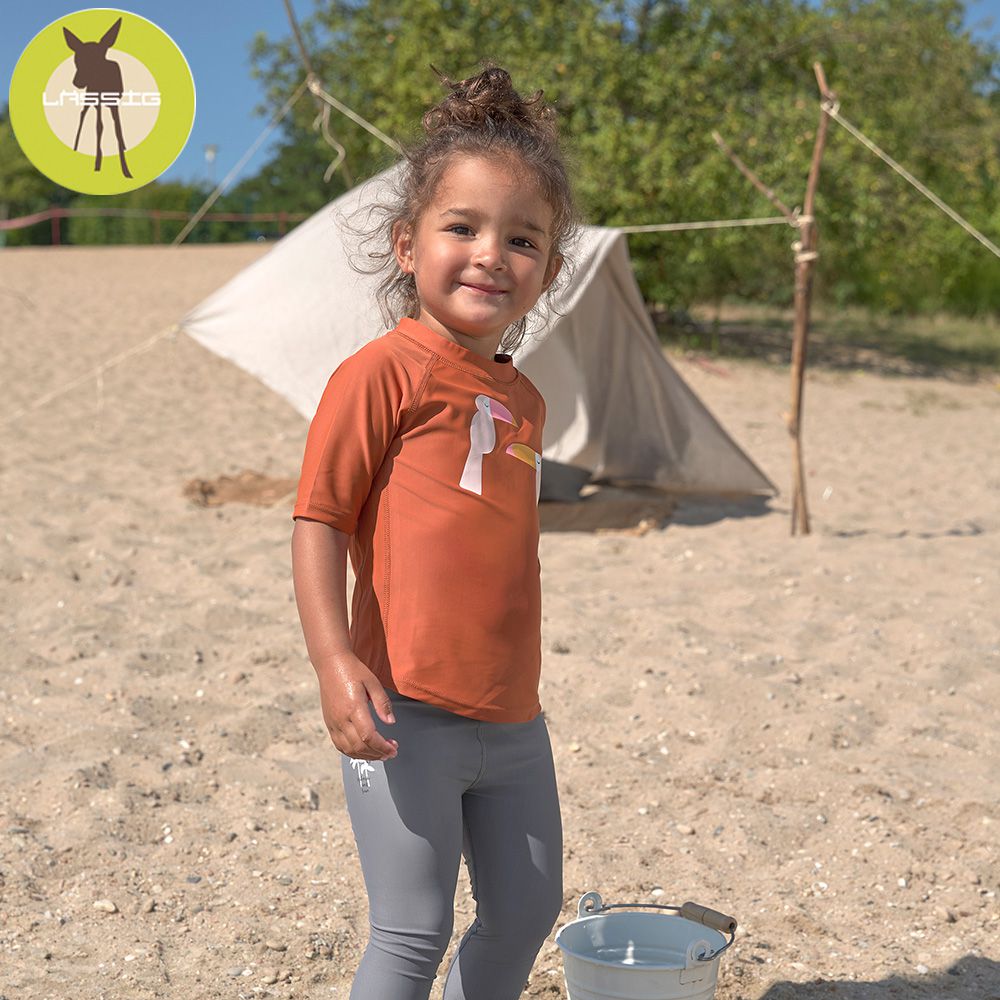 德國 Lassig - 嬰幼兒抗UV短袖泳裝上衣-大嘴鳥