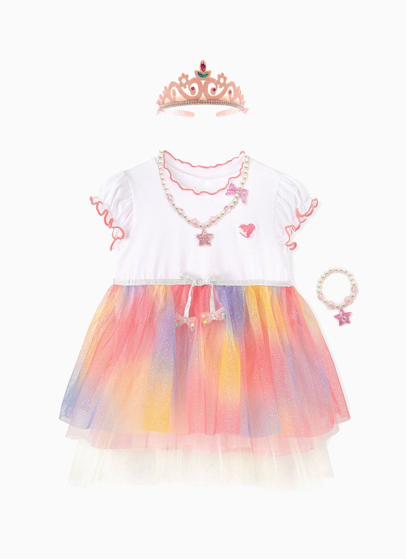 韓國 OZKIZ - (附頭飾、飾品)夢幻仙子漸層網紗洋裝