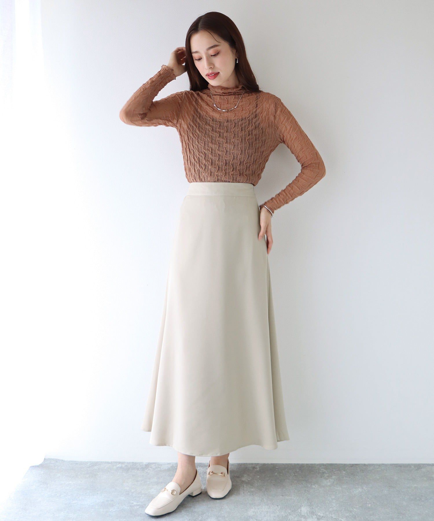 日本 BLUE EAST - [熱銷推薦] 甜美百搭修身剪裁長裙-果綠