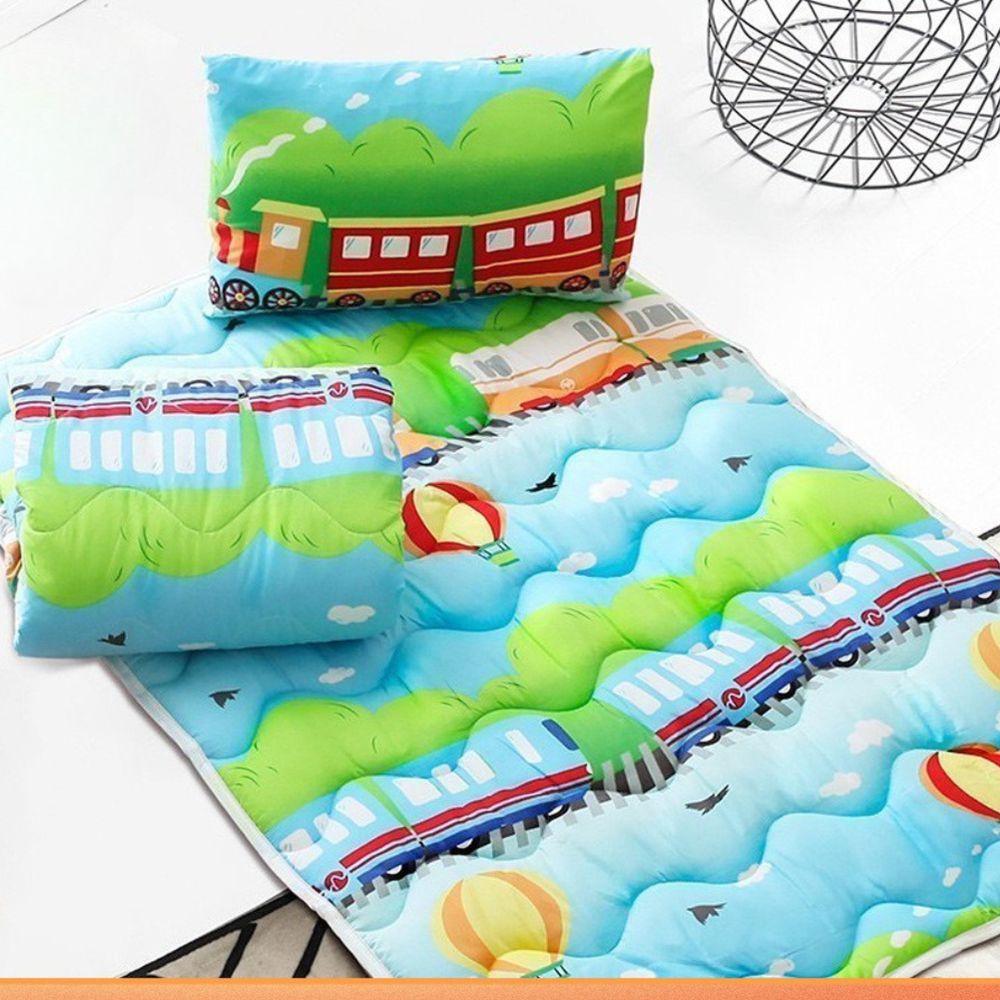 MIT台灣製造兒童睡墊三件組-列車集