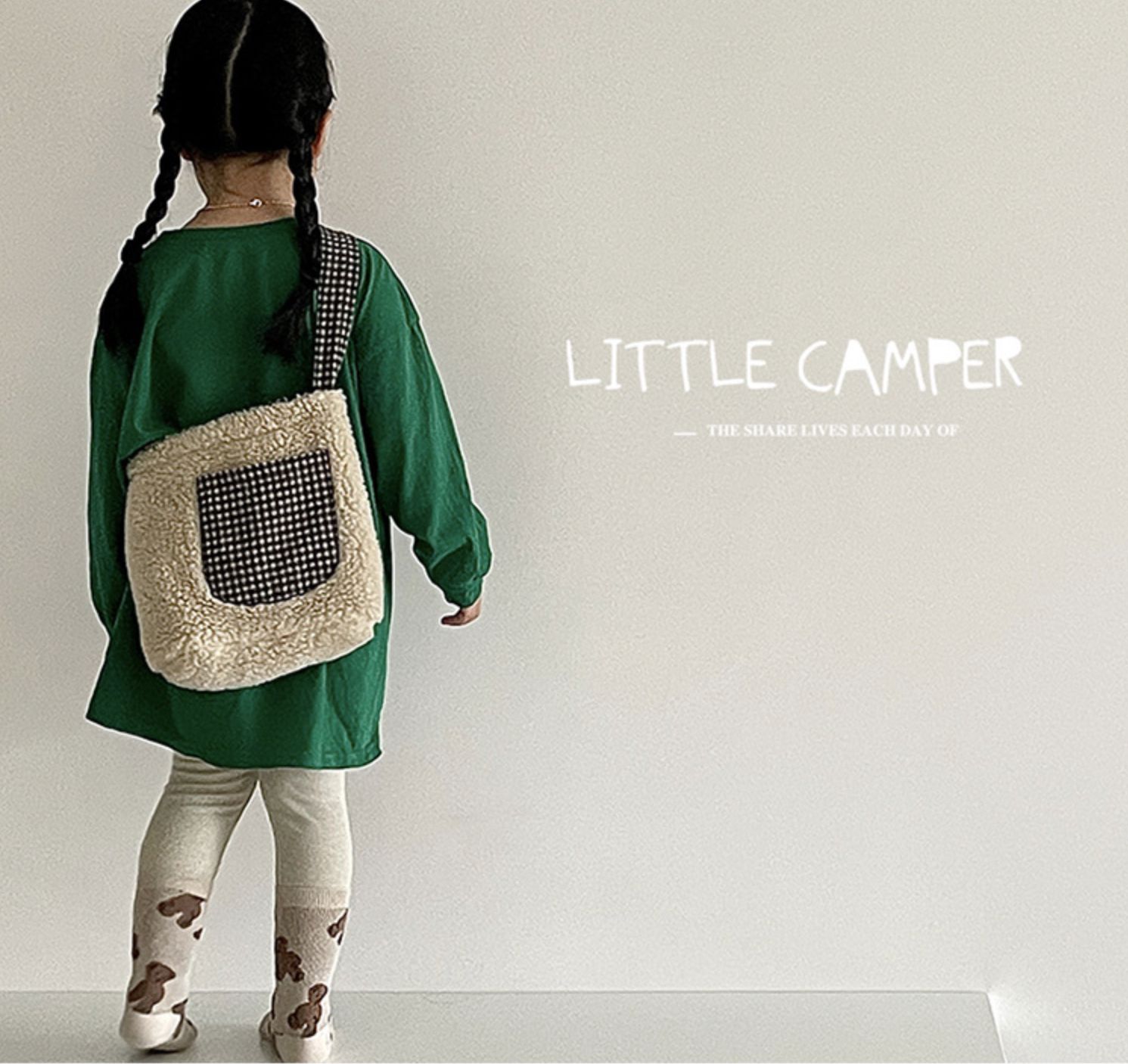 love, charlotte - 小熊與餅乾精梳棉中筒襪-3 雙一組