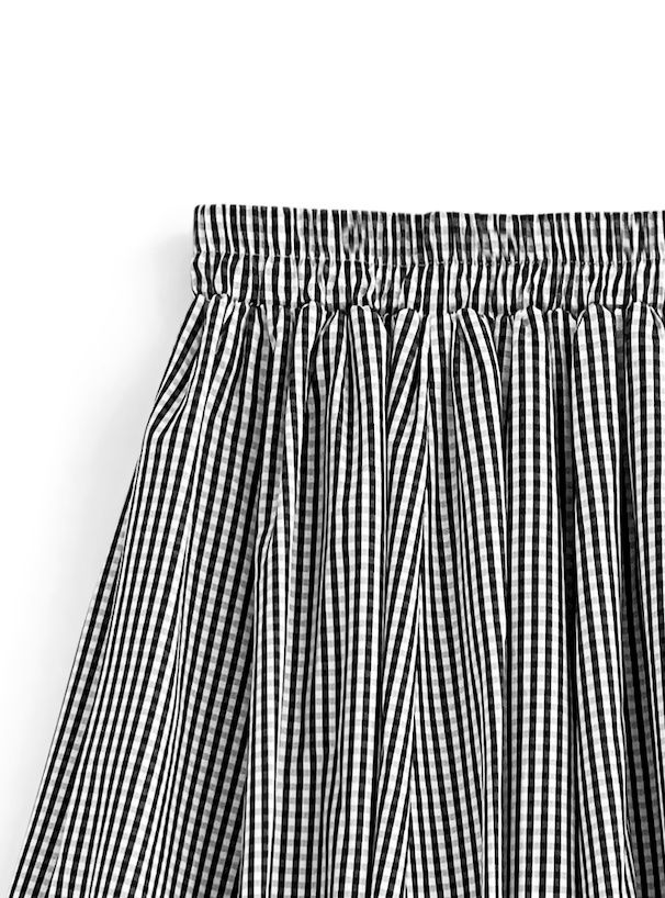 日本 GRL - 文藝少女飄逸格紋長裙-黑 (M)