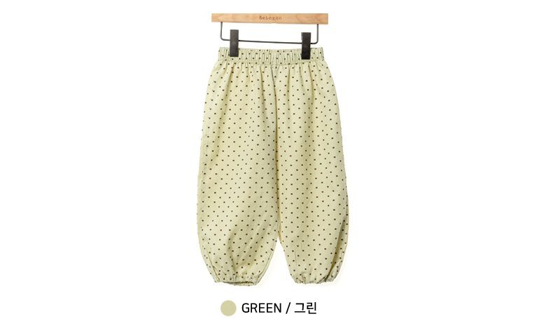韓國 Bebezoo - 透氣純棉縮褲管防蚊褲-橄欖綠