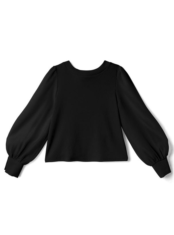 日本 GRL - 2WAY光澤蝴蝶結薄紗拼接上衣-淺灰藍