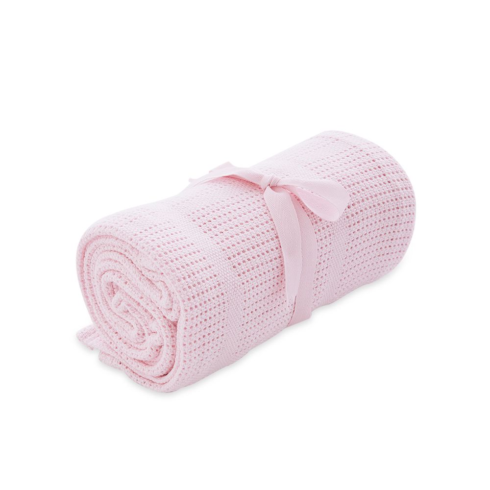 奇哥 - 純棉洞洞毯 120x155cm(5色選擇)-粉色